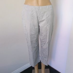 Apostrophe Sky Blue & Silver Floral Pants Size 8P